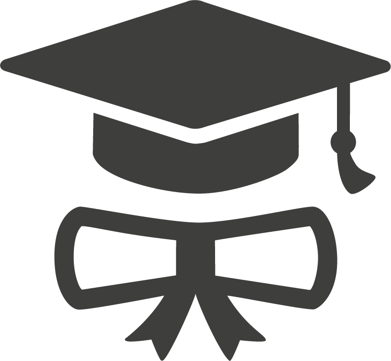 Graphic of a graduation cap and diploma to signify graduating high school