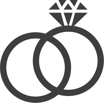 Graphic of wedding rings to signify marriage