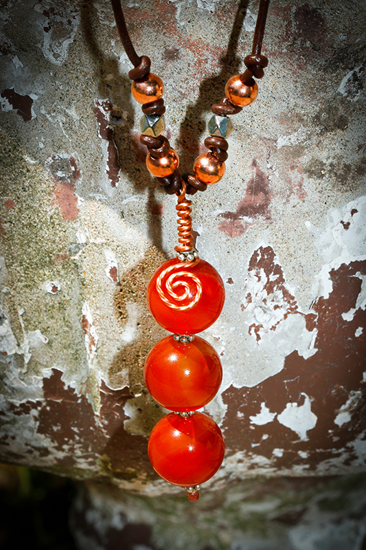 Triple Carnelian Agate Necklace