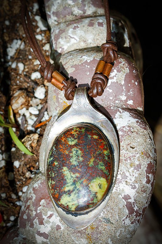 Vintage Spoon and Jasper Necklace