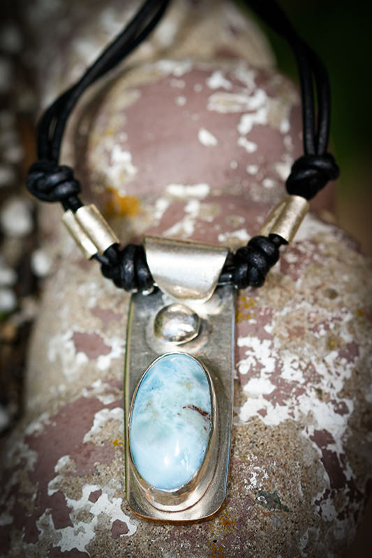 Vintage Knife and Larimar Necklace