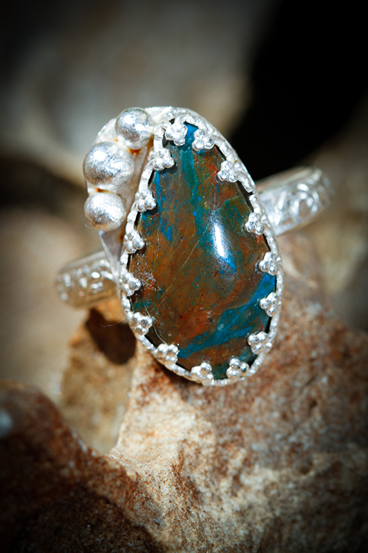 Peruvian Blue Opal Ring