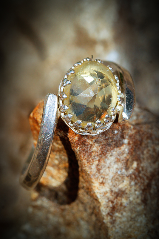 Facetted Citrine Ring