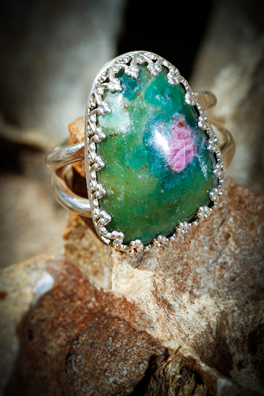 Ruby in Zoisite Ring